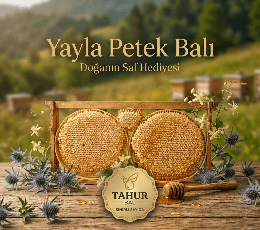 Tabakta doğal arı peteği ve süzülen bal